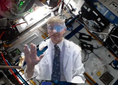 Holograficzny lekarz - dr Josef Schmid / Źródło: Europejska Agencja Kosmiczna/astronauta Thomas Pesquet