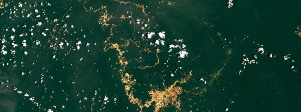 Teledetekcja na terenie Puszczy Amazońskiej. / Źródło: earthobservatory.nasa.gov